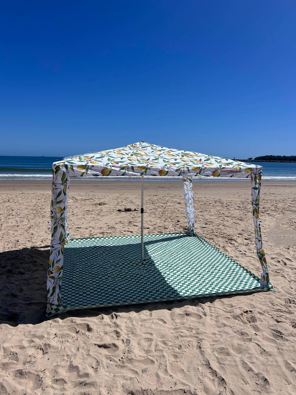 Signature Check |  2.75m XL Beach Blanket | Sand-Free | 100% Recycled Fabric | Cabana Fit