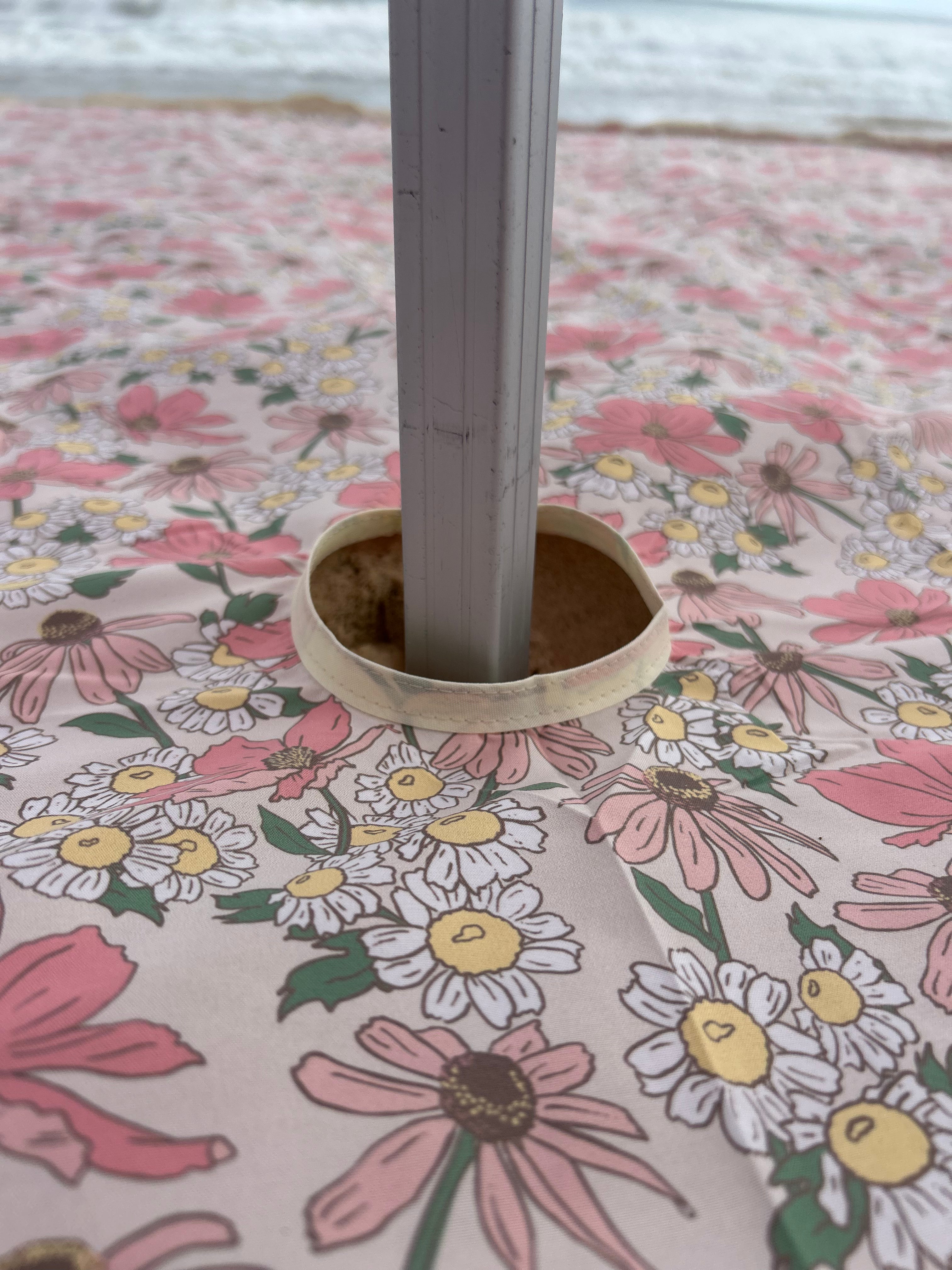 Vintage Meadow | 2.75m XL Beach Blanket | Sand-Free | 100% Recycled Fabric | Cabana Fit