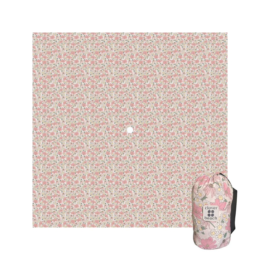 Vintage Meadow | 2.75m XL Beach Blanket | Sand-Free | 100% Recycled Fabric | Cabana Fit