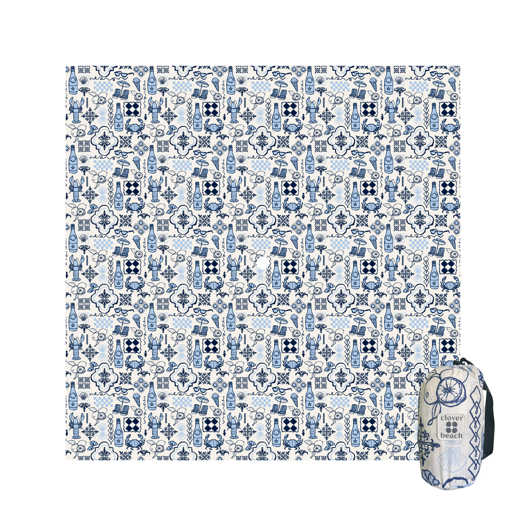 Italian Summer |  2.75m XL Beach Blanket | Sand-Free | 100% Recycled Fabric | Cabana Fit